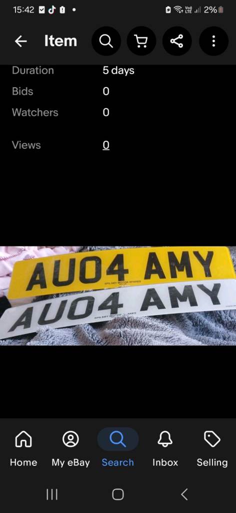 Private number plate AU04 AMY