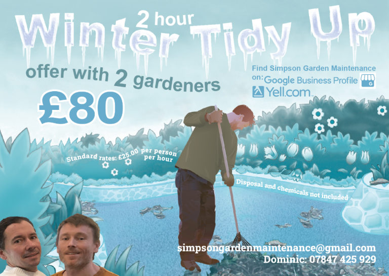 Simpson Garden Maintenance: Christmas tidy up offer: 2 hours x 2 people for £80.00