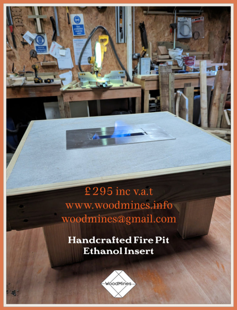 Handcrafted Bio Ethanol Fire Pit/Table with porcelain tile top. 