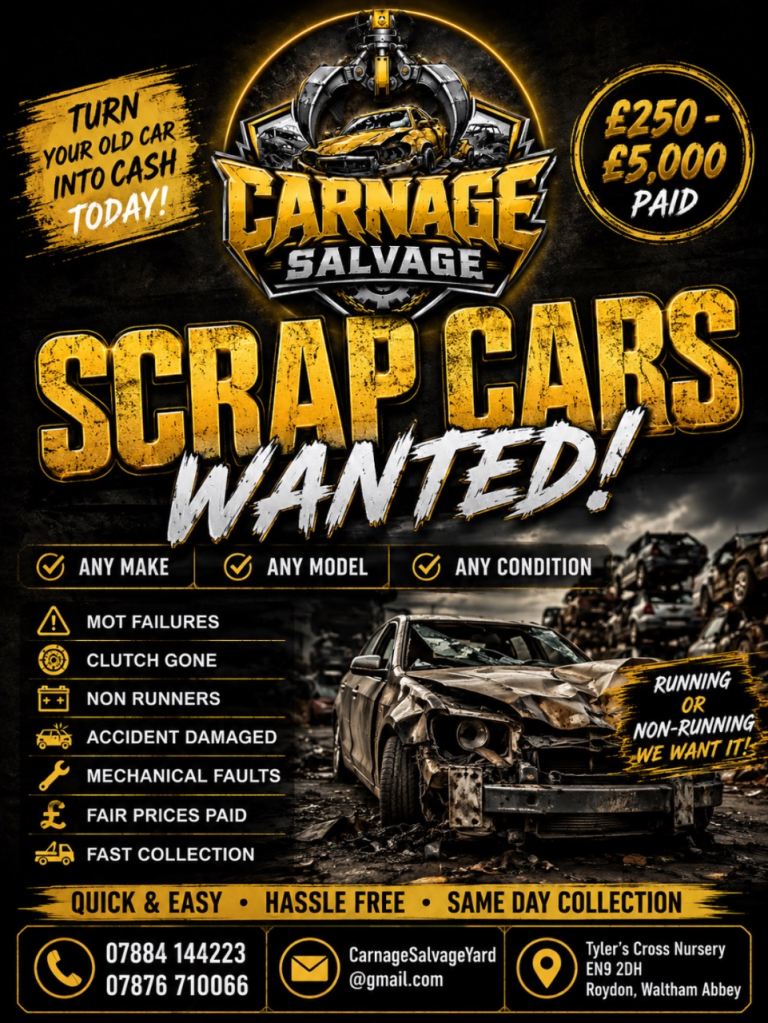 SCRAP CARS WANTED - TOP PRICES PAID 