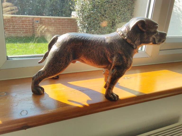 Staffordshire bull terrier statue 