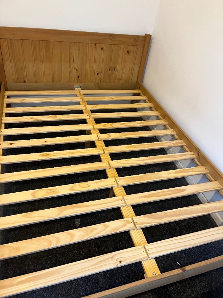 Wooden double bed frame 