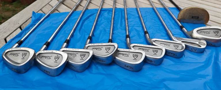 Titleist DCI Golf Club Set (8 Irons + Vintage Acushnet Iron + Wood) – Great Starter Kit