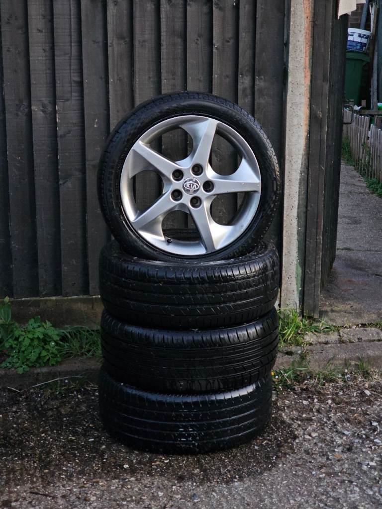 Offers Kia alloy wheels with tires set of 4