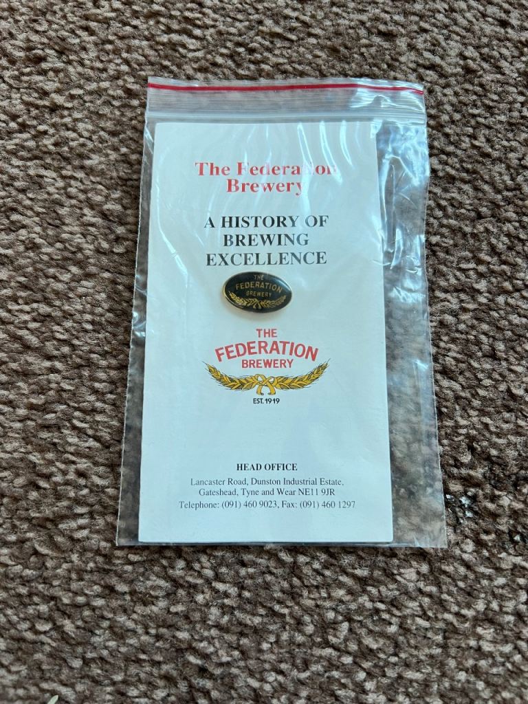 Vintage Federation Brewery Pin Badge New