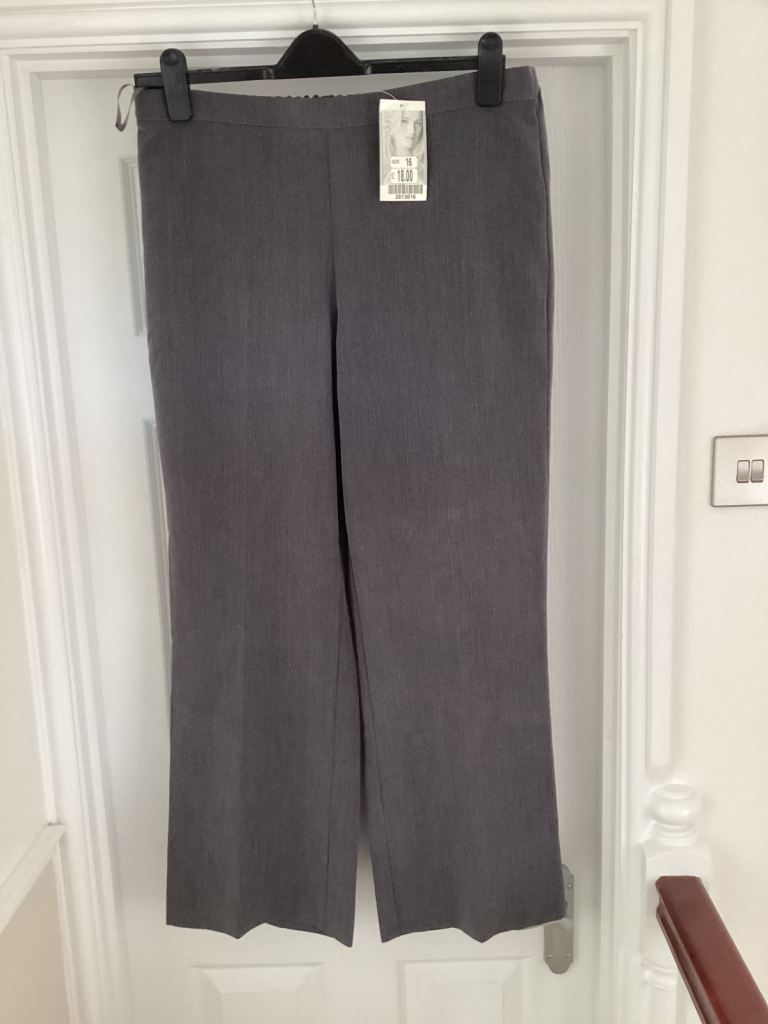 Grey Women's Trousers - Brand New with Tags size 16