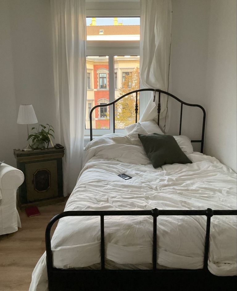 Double bed frame black Ikea sagstua