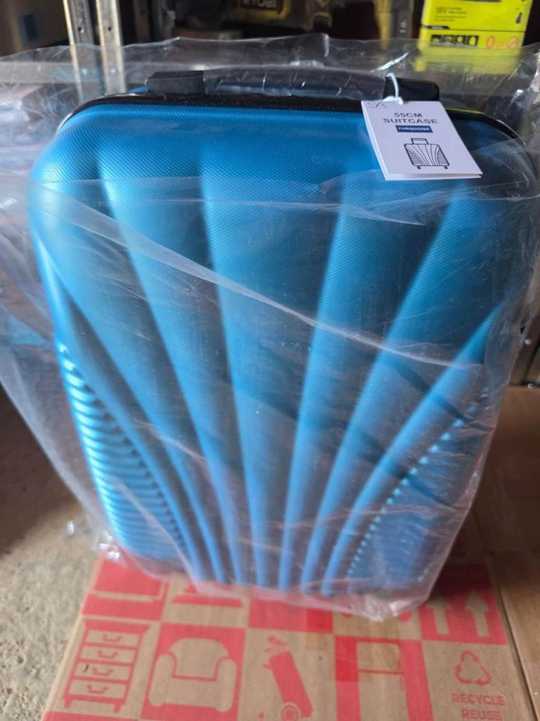 New Blue Hard Shell Suitcase with Combination Lock 55cm