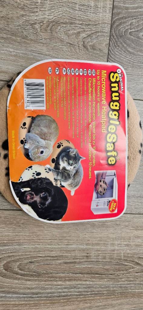SnuggleSafe Microwave Heat Pad Disc Microwavable Heated Pet Bed