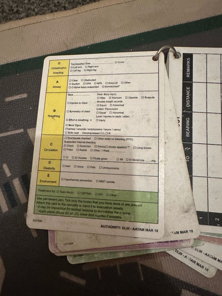 Military slates cards 