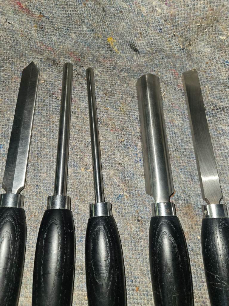 5 Crown cryogenic woodturning chisels lathe Axminster parting Roughing ...