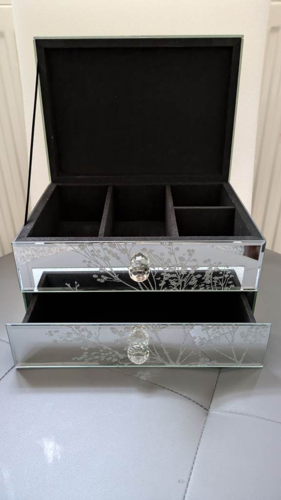 Jewellery box storage organiser mirror glass house hold goods 