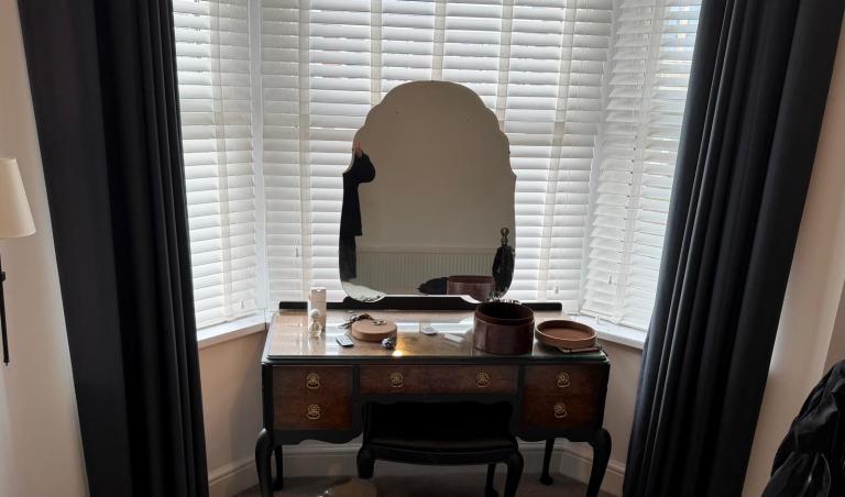 Dressing table, stool and mirror 