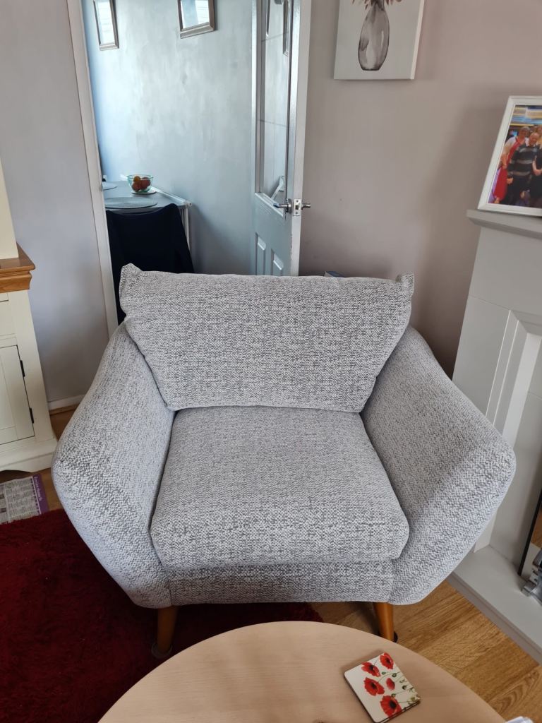 Grey Fabric Sofa and Armchair Set - As Good As New