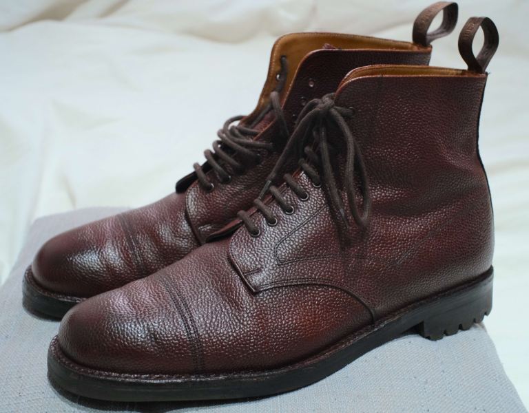 Mens Cheaney 'Pennine II' Veldtschoen Country boots in Burgundy Grain Leather, UK13 G