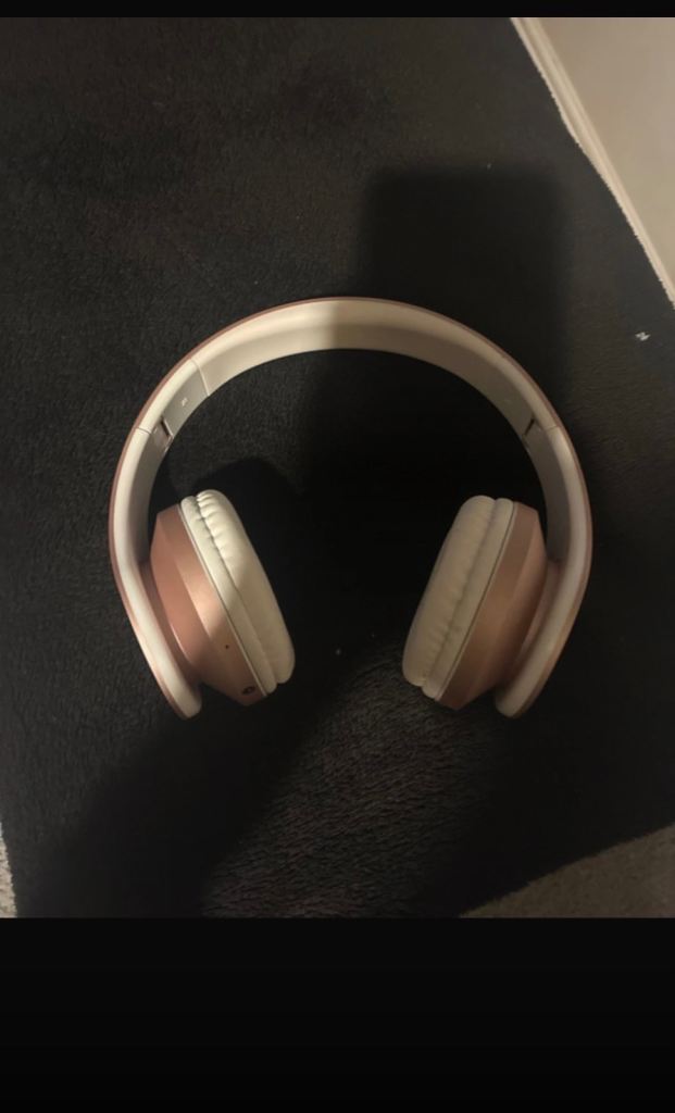 Rose Gold Wireless Headphones with Case – Good Condition