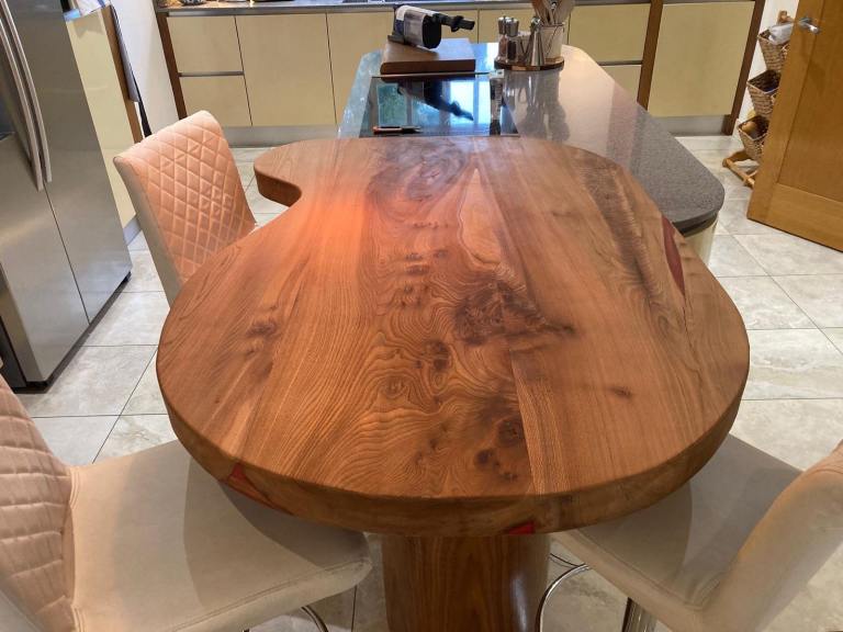 Kitchen island bench worktop real walnut oak ash slab or plank free delivery bespoke made