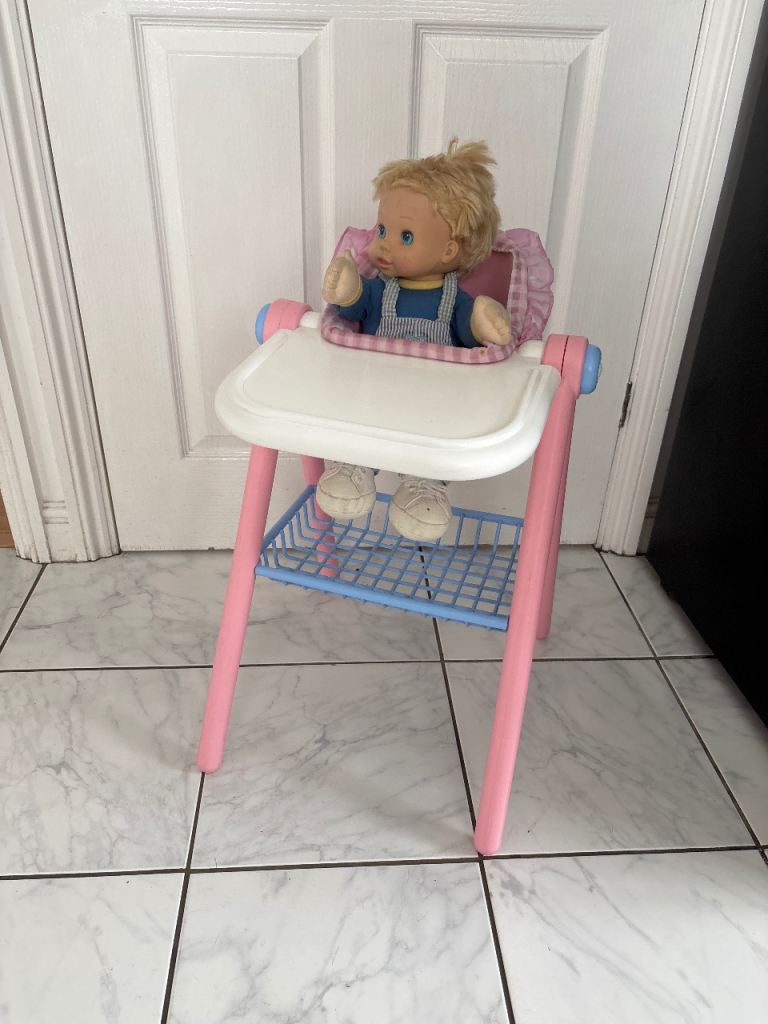 Pink Doll High Chair for Pretend Play – Good Condition