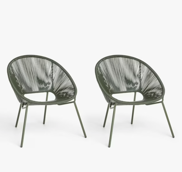 John Lewis Salsa Garden Chair, Set of 2, Avocado Green