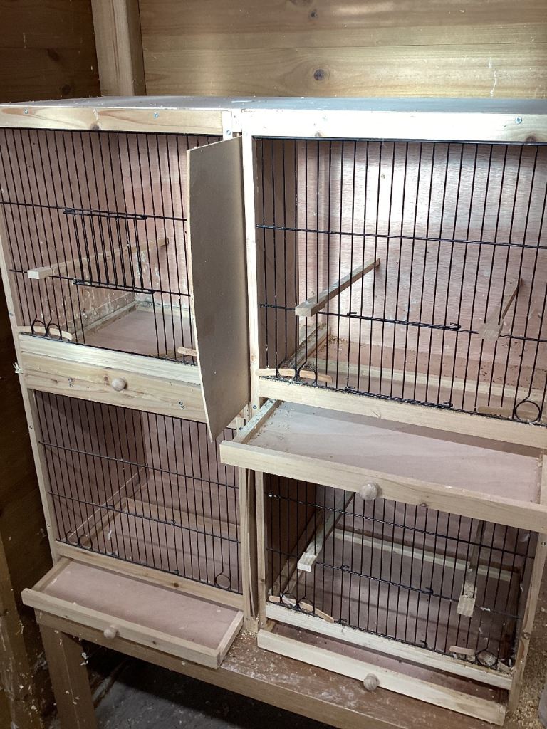 Wood canary breeding cages