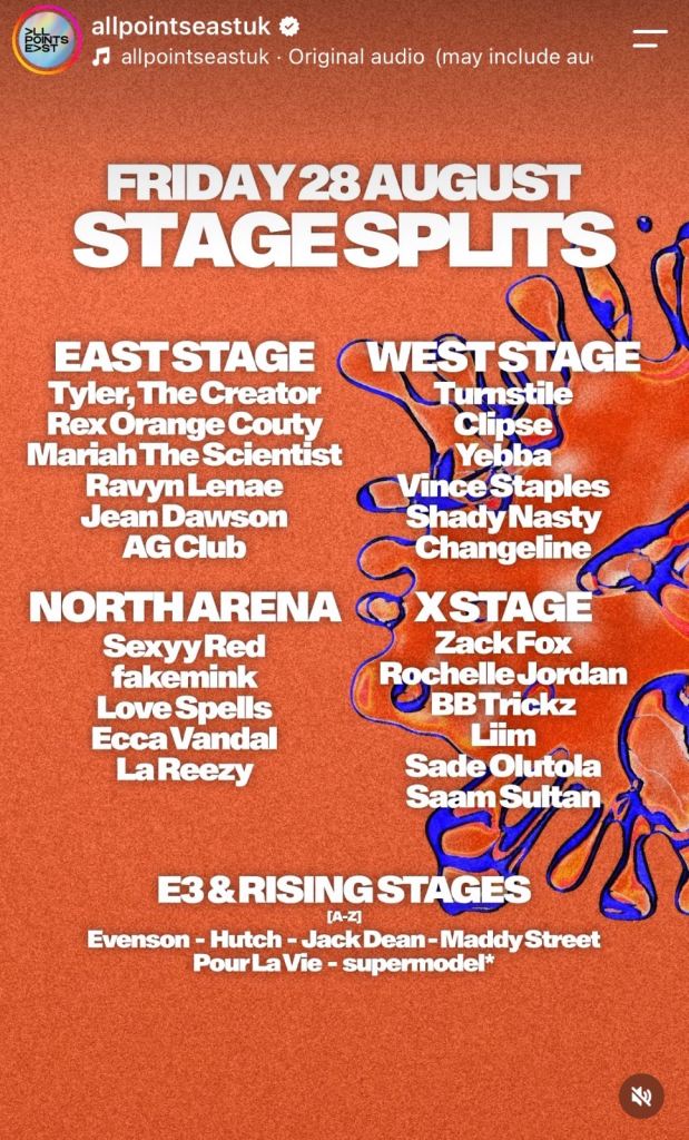 2 tickets for Friday 28th of August - All Points East