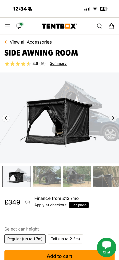 TentBox universal side awning and side awning room