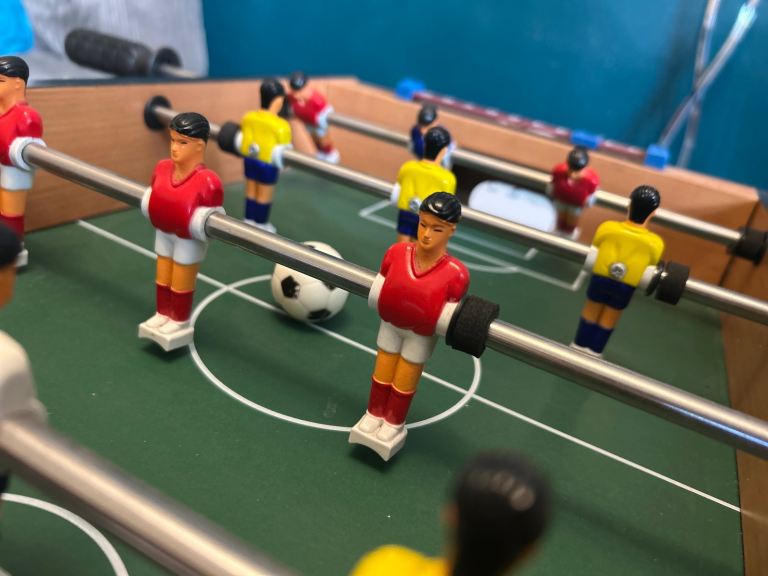 Old school Mini Tabletop Foozball Game Set Portable Indoor Soccer 