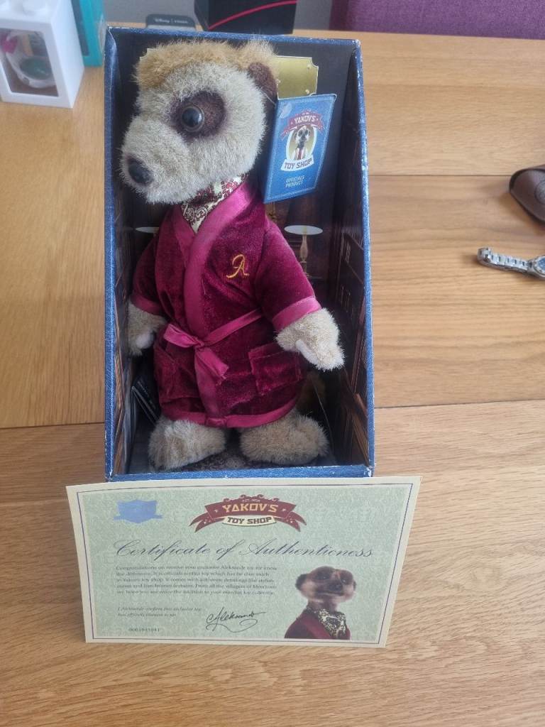 Yakovsk Toy Shop Meerkat Soft Toy in Robe with Certificate