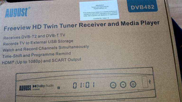 August freeview twin tuner and media player 
