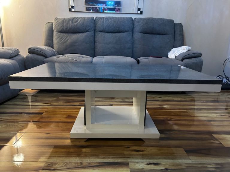 Dark grey and white coffee table 