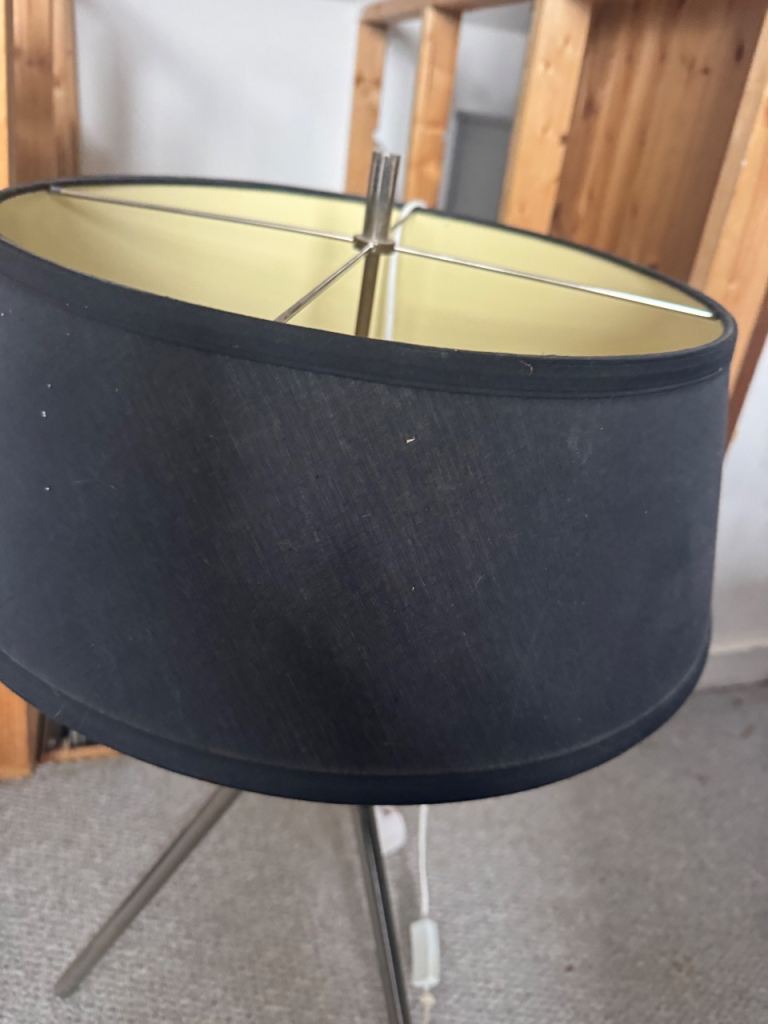 Black Shade Tripod Floor Lamp with Two Bulbs - 2 and matching tall one in other listing 