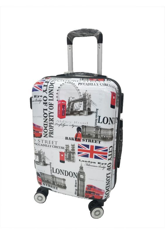 New Large Size London City UK Logo ABS Suitcase 4 Wheels Luggage Trolley Case Lightweight Plane Bus