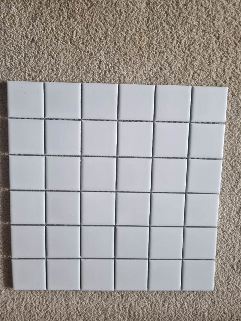 24 Sheets of (grade A) white ceramic mosaic tiles 