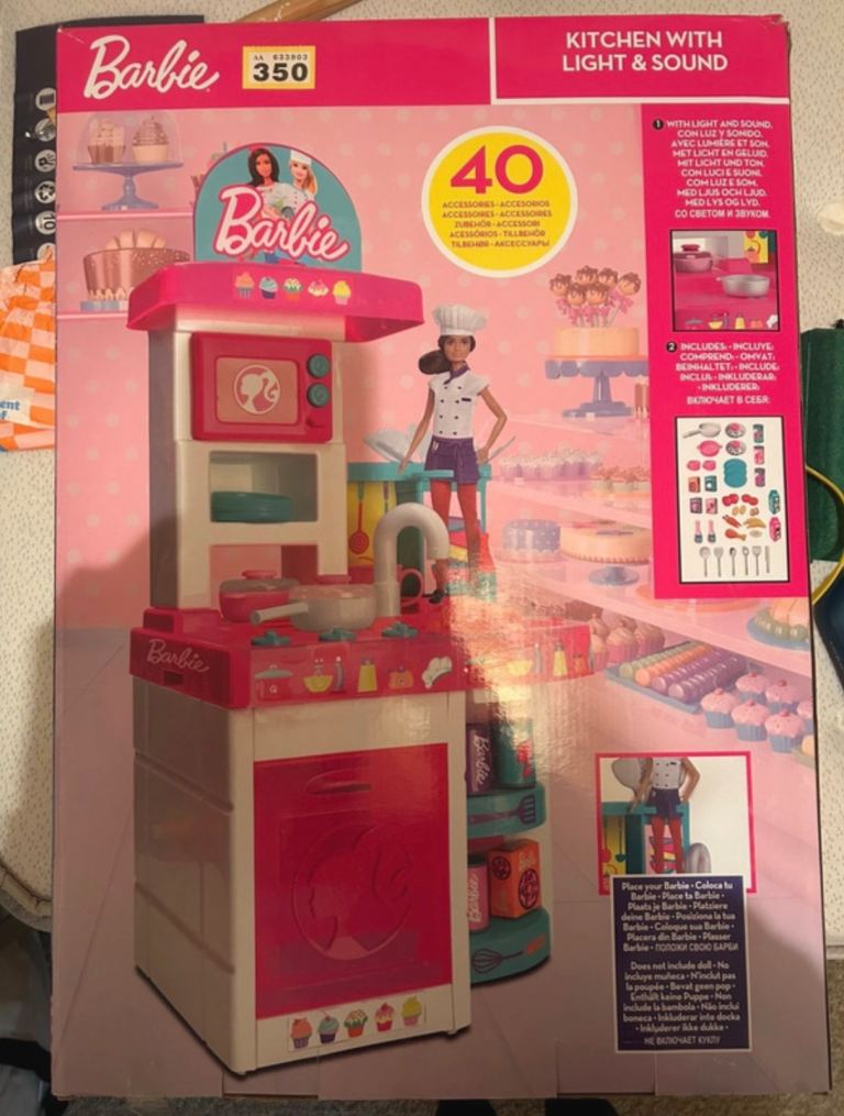 Kids pretend play kitchen- Barbie theme