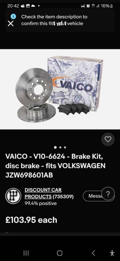 Viaco brake disks set /audi ,seat, skoda, vw