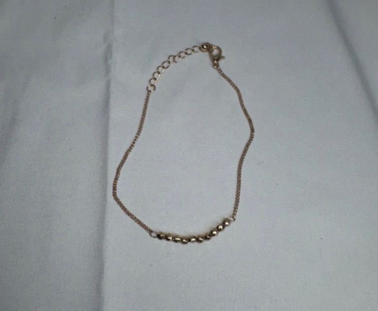 Delicate Gold Bead Bar Bracelet