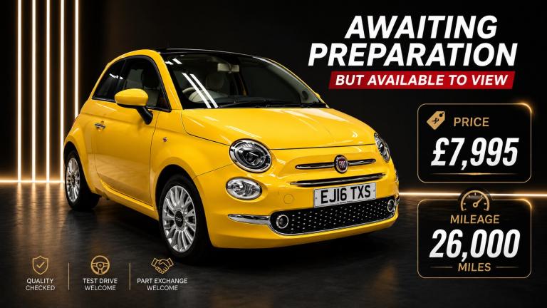 2016 Fiat 500 1.2 Lounge 3dr HATCHBACK Petrol Manual