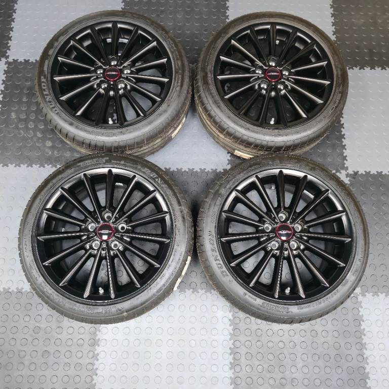 NEW MINI F55 F56 505 JCW MULTISPOKE BLACK 17" ALLOY WHEELS AND TYRES 6889636