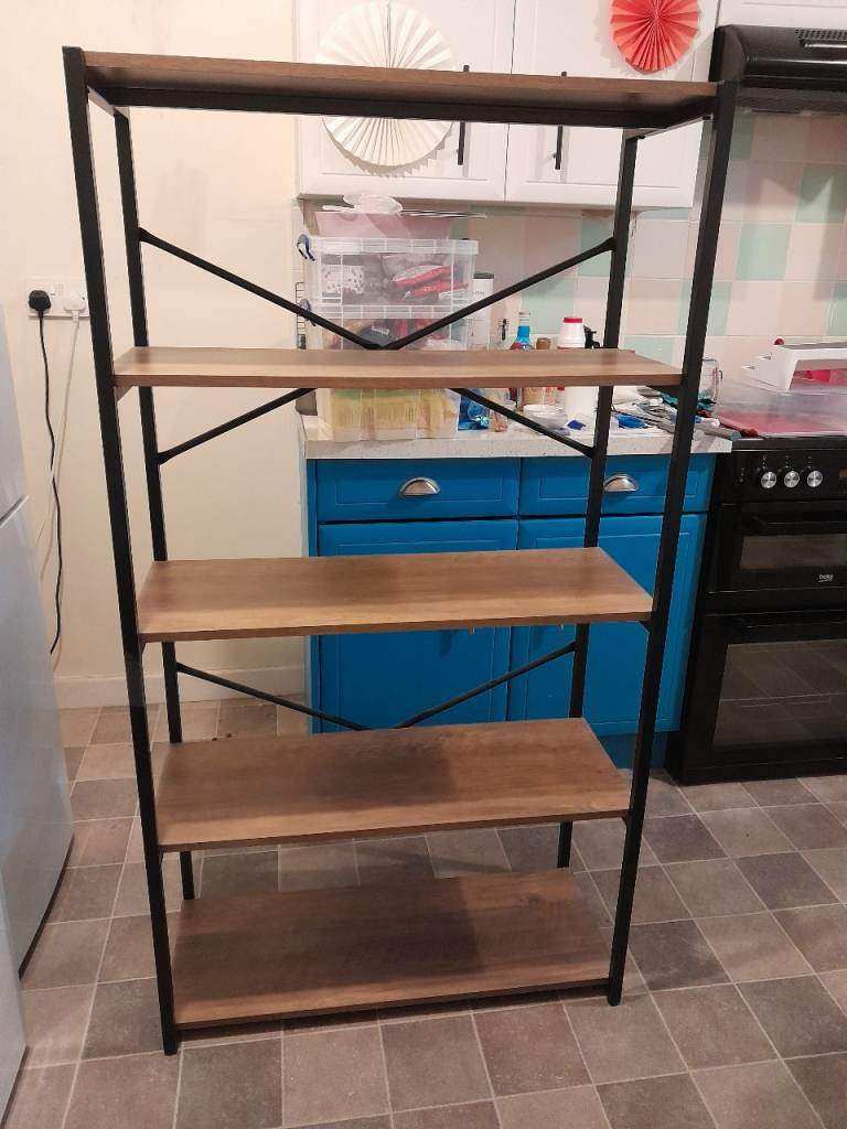 1 x open shelving / pantry / bookcase shelving unit (can be disassembled) - industrial style
