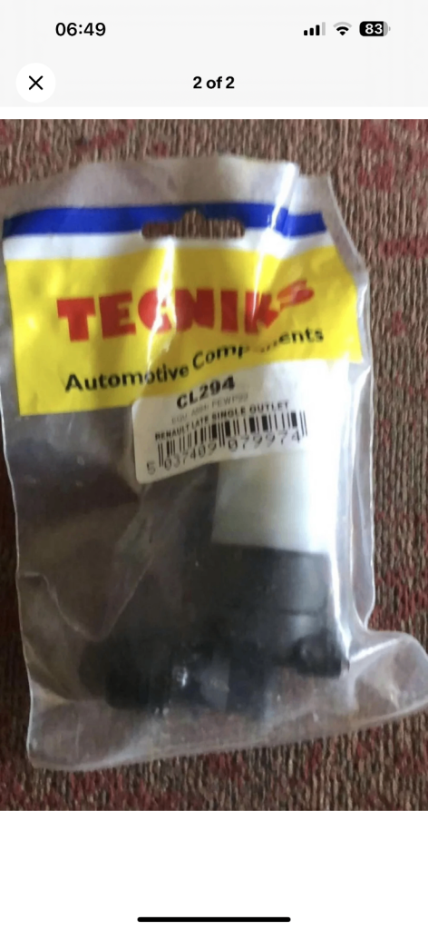 Cl294 Washer Pump Peugeot/Renault Single Outlet