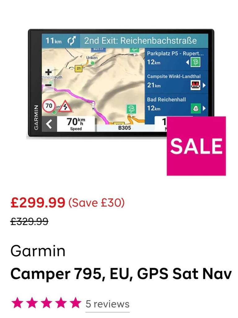 Garmin 795, EU, GPS Sat Nav