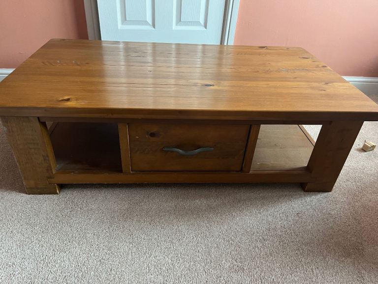 Brown coffee table with storage