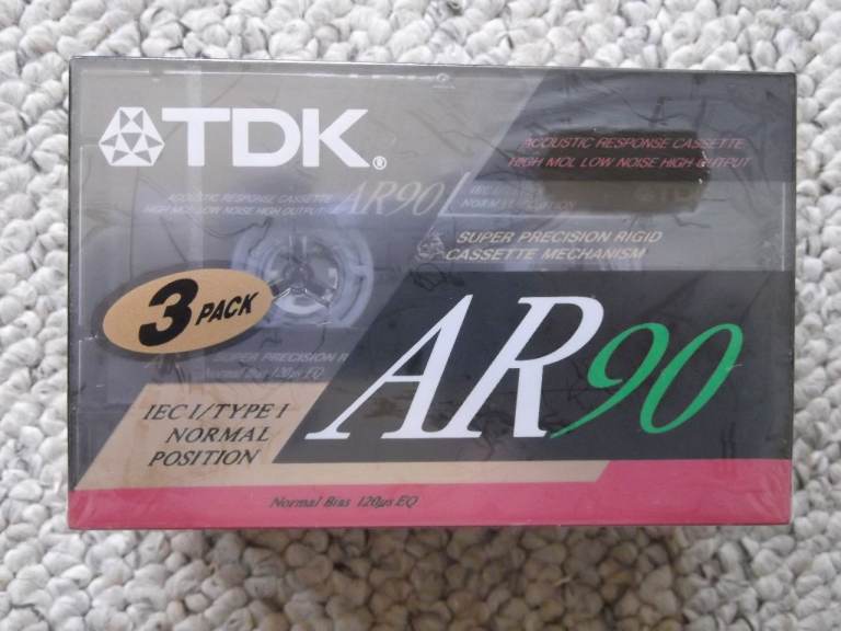 New/sealed TDK AR 3-pack Superferric C90 audiocassettes - 90-minute Ferric/Type 1
