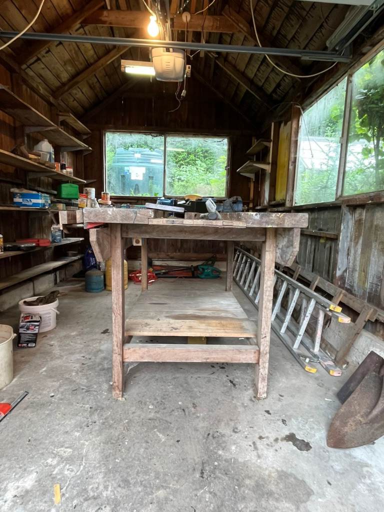 REDUCED - Heavy Duty Woodworking Bench + Record Vice + Stanley Plane + Vintage Tools