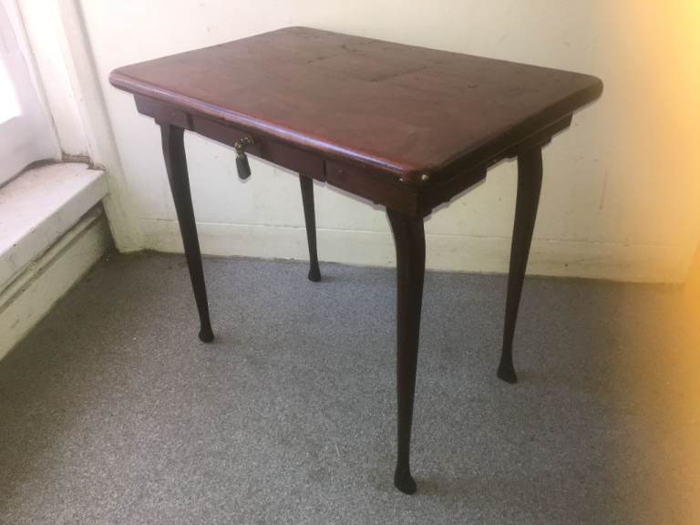 Antique Early Victorian Hardwood Small Side Occasional Table Hardwood Hallway Table with Drawer VGC