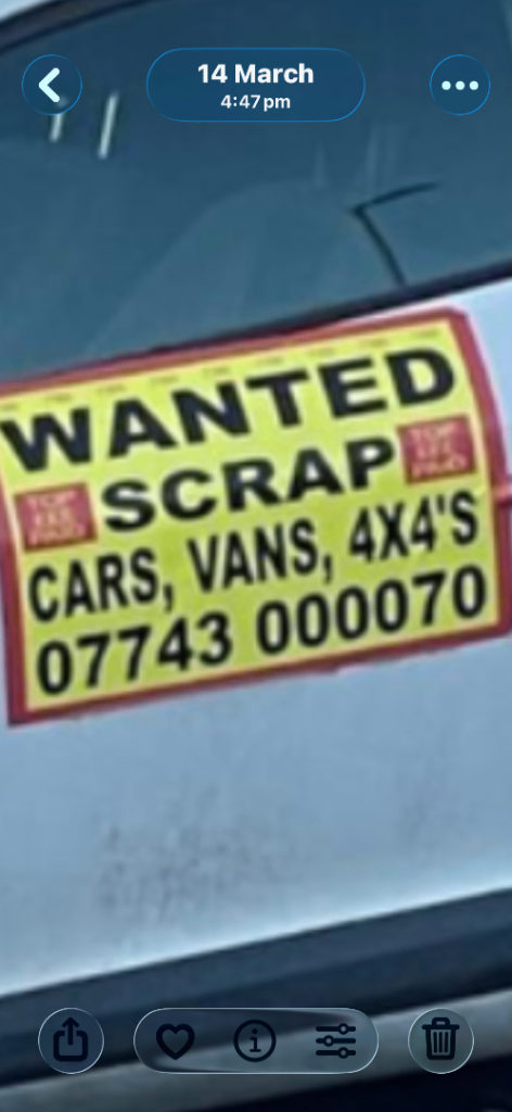 Huddersfield scrap vehicle buyer always 