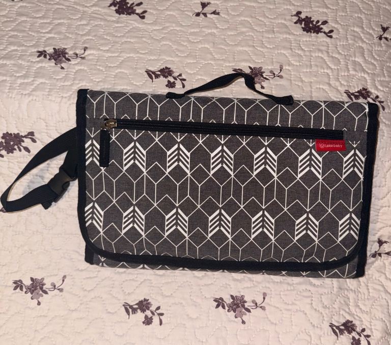 Baby Changing Mat and Bag  – Grey, Good Condition