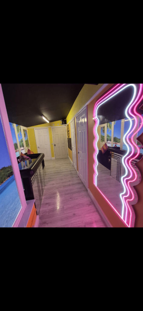 Large Decorative Mirror with Neon Light Frame