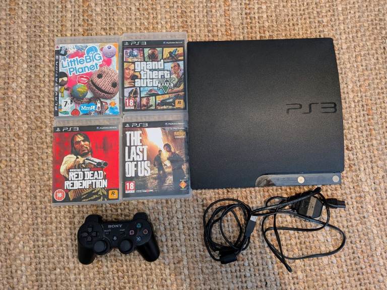 Sony PS3 PlayStation 3 Slim 320gb, GTA5, Red Dead Redemption, Last Of Us