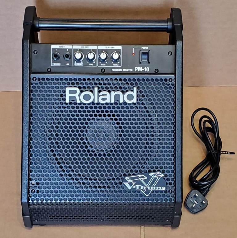 🤖🥁 Roland VDrums PM-10 30 Watt Personal Monitor Drum amp EQ 2 input E*D*S 🤖🥁